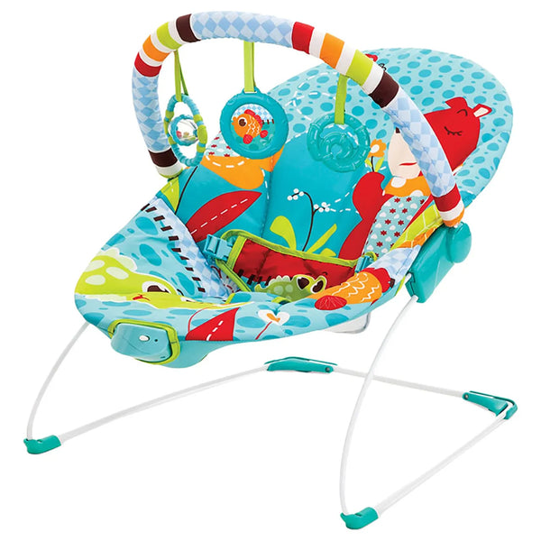 Mastela Soothing Vibration Bouncer – Blue | Gentle Vibrations & Toy Bar for Newborn Comfort