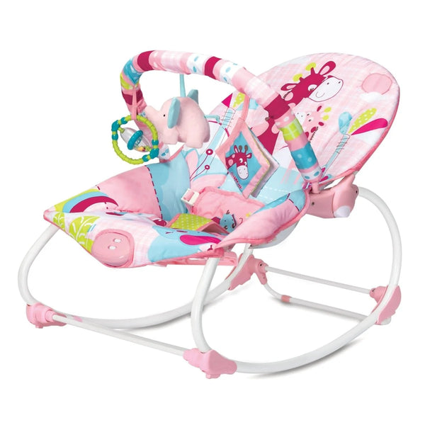 Mastela Baby Bouncer with Soothing Vibration – Green | Gentle Comfort & Play for Newborns Pink