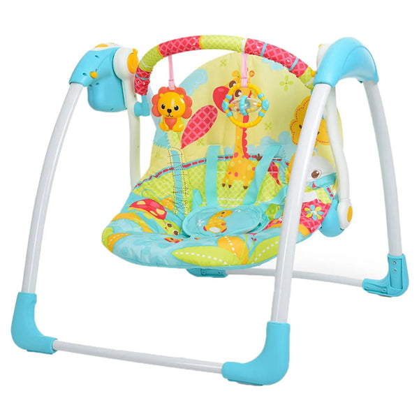 Mastela Baby Swing Chair with Music & Toy Bar – Blue Animal Theme