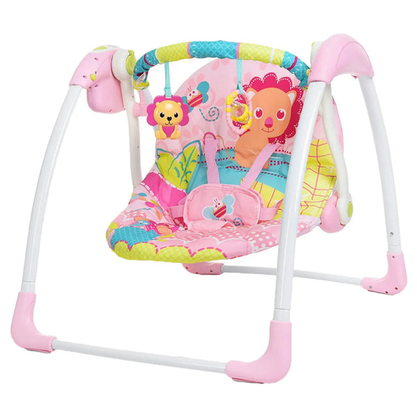 Mastela Baby Swing Chair with Music & Toy Bar – Pink Animal Theme