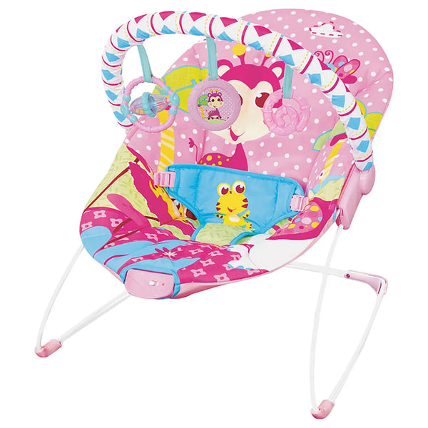 Mastela Soothing Vibration Bouncer – Pink | Gentle Vibrations & Toy Bar for Infant Comfort and Play