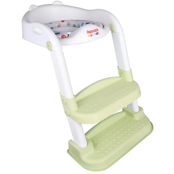 2-Step Potty Training Ladder with Cushioned Seat – Grey & White