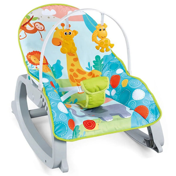 Hu-Baby – Newborn to Toddler Rocker – Blue Animal Theme