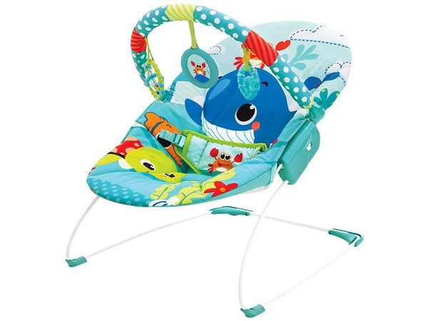 Mastela Baby Bouncer for Infant to Toddler – Blue | Soothing Motion Seat with Toy Bar
