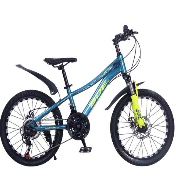 BDF 24" Geared Mountain Bike – Blue & Neon Yellow