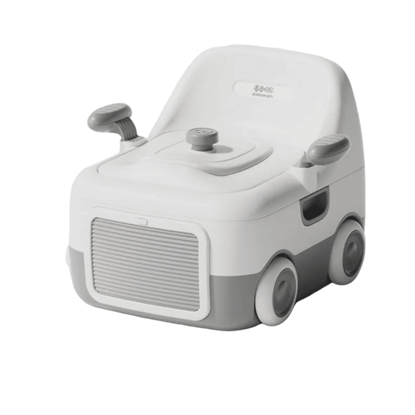 Car Design Potty Chair with Wheels – White & Grey | Fun & Comfortable Toilet Trainer for Toddlers